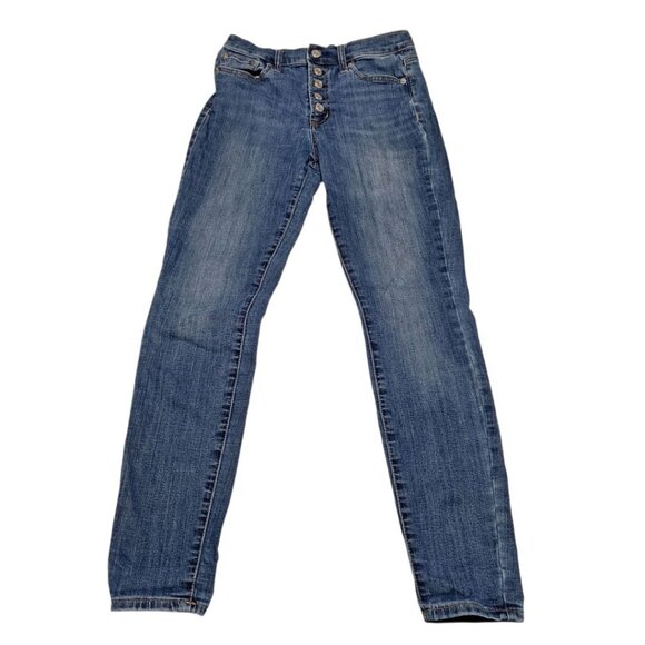 GAP Jeans Button Fly High Rise Legging Jegging Womens 27 Regular Blue Denim - Picture 9 of 9